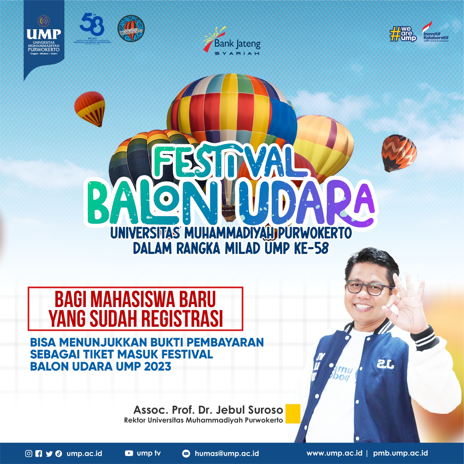 Ada Gratis Pendaftaran Kuliah di Festival Balon Udara UMP